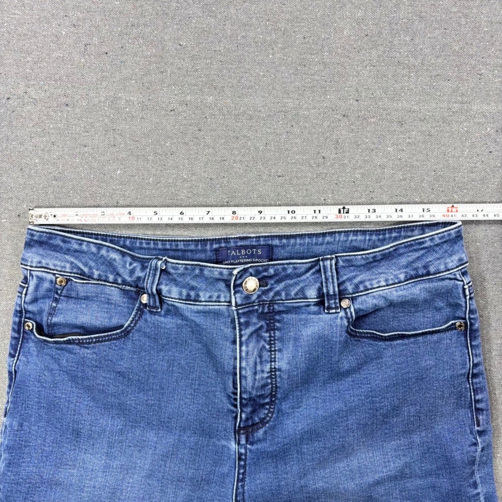 Talbots Jeans Women Size 12 Blue Simply Flattering 5-Pocket Straight Leg Denim - Picture 5 of 7